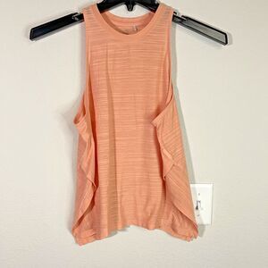 prAna Women's Small Orange Striped Tank Top S Knit Sleeveless Scoop Neck Casual